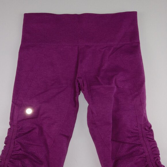 Lululemon In the Flow Crop Legging Women's Size 6 Heathered Regal Plum - Picture 5 of 7